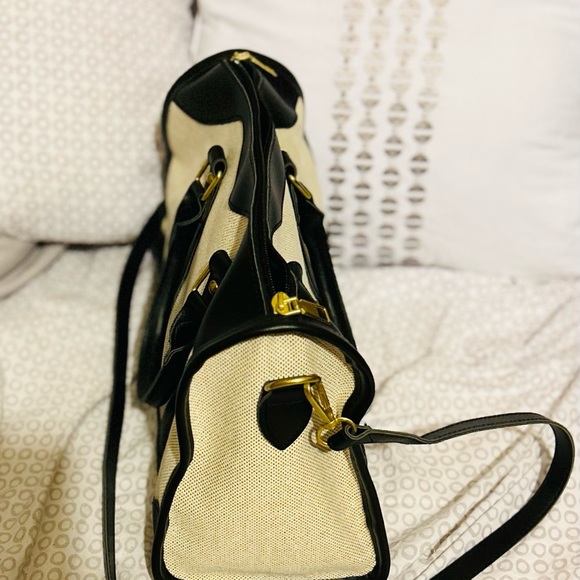 Canvas/faux leather satchel - Picture 2 of 5